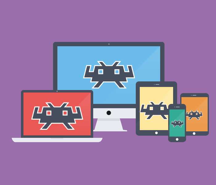 Desktop, laptop, tablet and phone running the same frontend