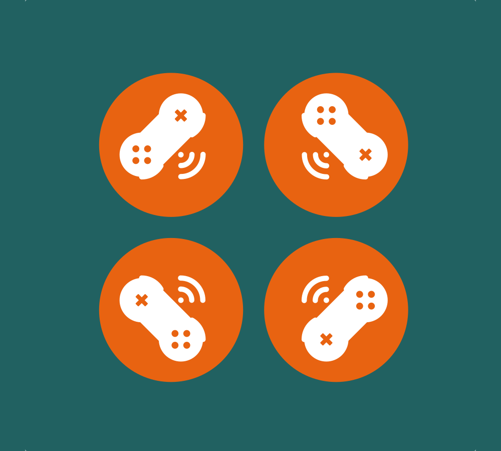 Four controller nodes used to explain netplay